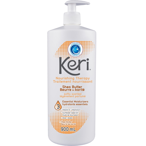 Keri Nourishing Therapy Shea Butter Essential Moisturizers 900 ml, $1.44/100ml