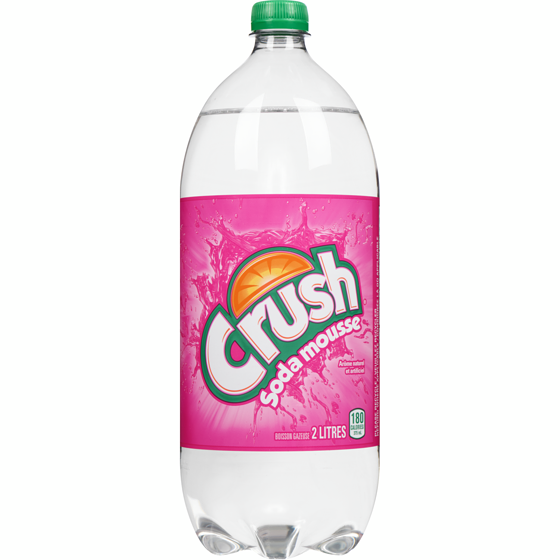 Crush Boisson gazeuse soda mousse 2 l, 0,10 $/100ml