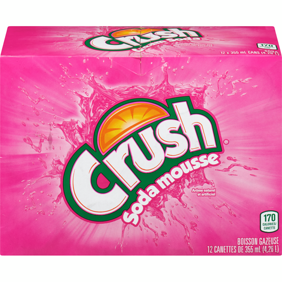 Crush Boisson gazeuse soda mousse 355 ml, 2,39 $/100ml