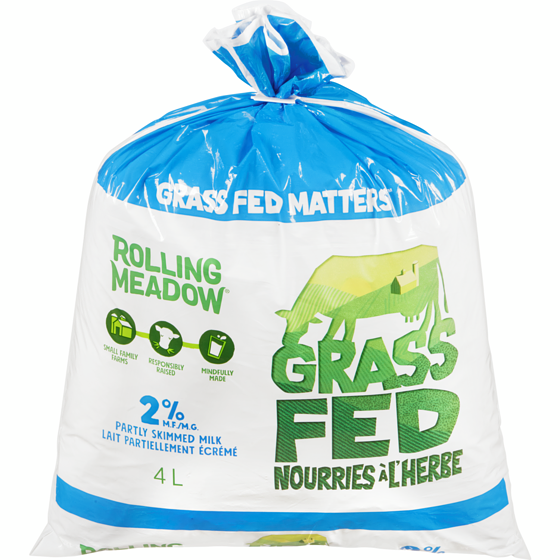 Rolling Meadow Partly Skimmed Milk 2% M.F. 4 l, $0.31/100ml