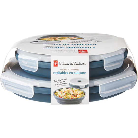 le Choix du Président Ensemble de 2 contenants pliables en silicone – Grand 2 ea, 7,50 $/1ch