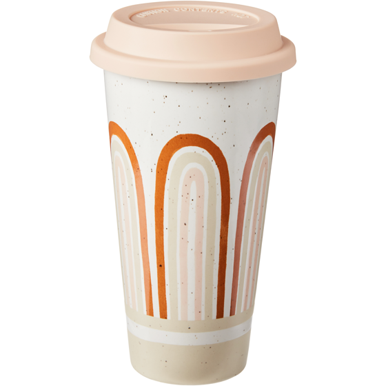 Life at Home Ceramic Travel Mug -Peach 1 ea, $10.00/1ea