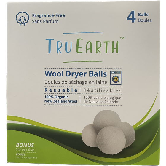 Tru Earth Boules de séchage en laine 4 ea, 5,50 $/1ch