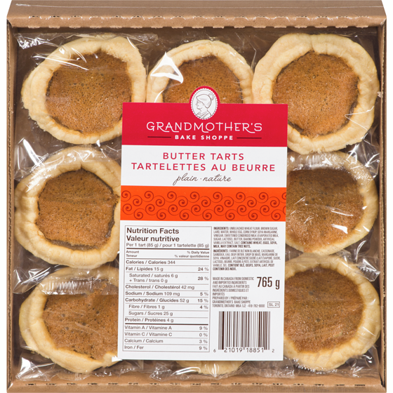 Grandmother’s Bake Shoppe Tartelettes au beurre nature 765 g, 0,85 $/100g