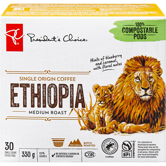 PC PC® Ethiopia Single Origin Medium Roast Single Serve Coffee Pods PC.ca
