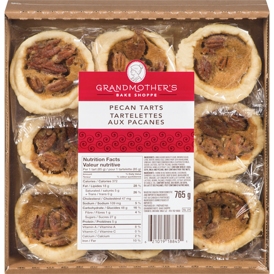 Grandmother's Bake Shoppe Pecan Tarts 765 g, $0.98/100g