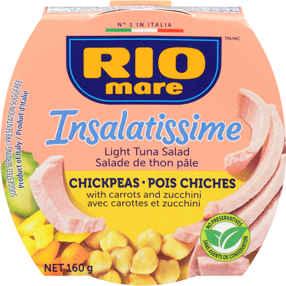 Rio Mare Insalatissime salade de thon pâle pois chiches 160 g, 3,31 $/100g