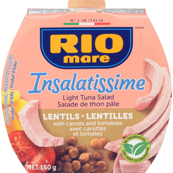 Rio Mare Insalatissime salade de thon pâle lentilles 160 g, 3,31 $/100g