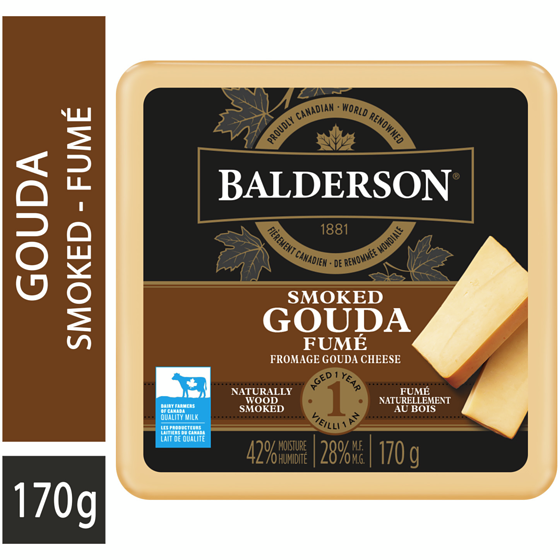 Balderson 1 Year Aged Smoked Gouda Cheese 170 g, $5.46/100g