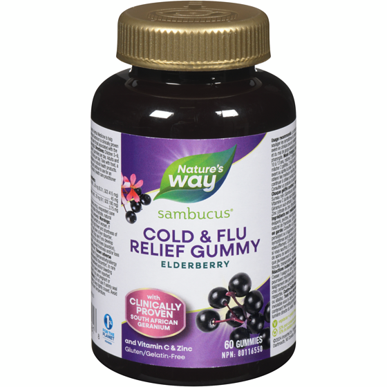Nature's Way Sambucus Cold & Flu Relief Elderberry Adult Gummies 60 ea, $0.42/1ea