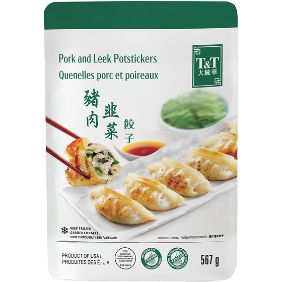T&T Pork & Leek Potstickers 567 g, $0.88/100g