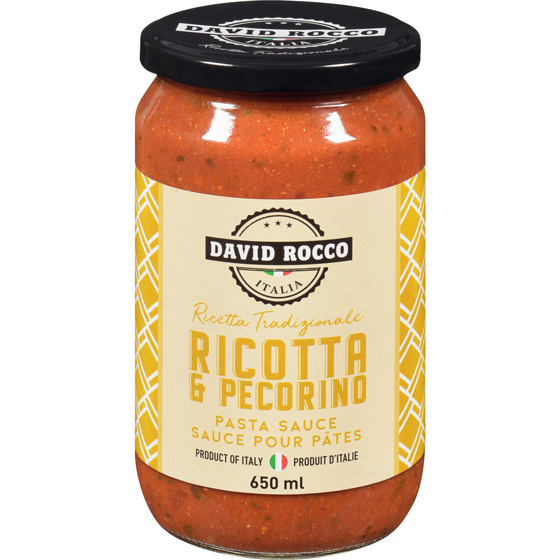 David Rocco Pasta Sauce Ricotta & Pecorino 650 ml, $1.54/100ml