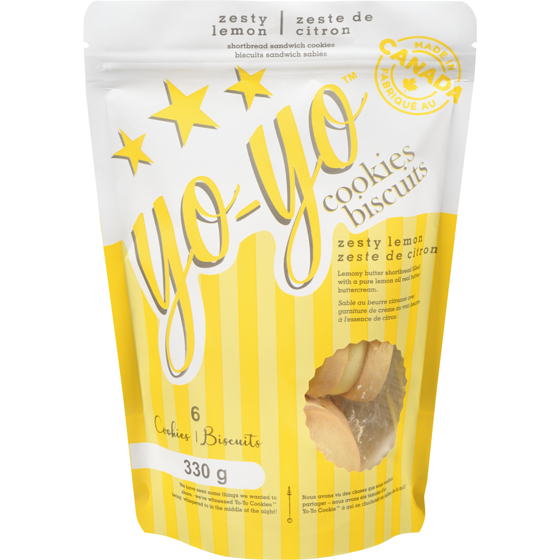 null Shortbread Sandwhich Cookies Zesty Lemon 330 g, $2.72/100g
