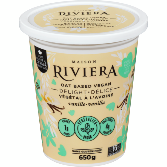 Riviera Délice végétal à l'avoine vanille 650 g, 1,15 $/100g