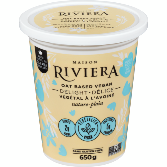 Riviera Oat Based Vegan Delight Plain 650 g, $1.00/100g