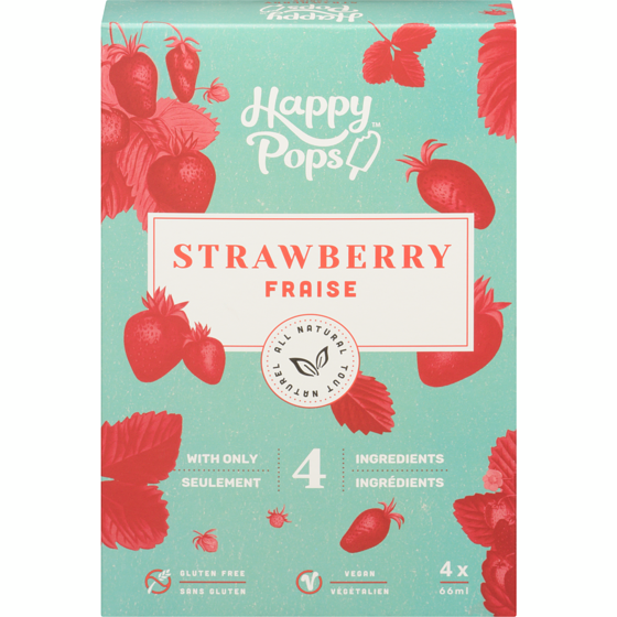 Happy Pop's Fraise 256 ml, 3,12 $/100ml
