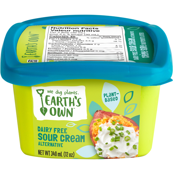 Earth's Own Dairy-Free Sour Cream, Plant-Based 340 g, $2.14/100g