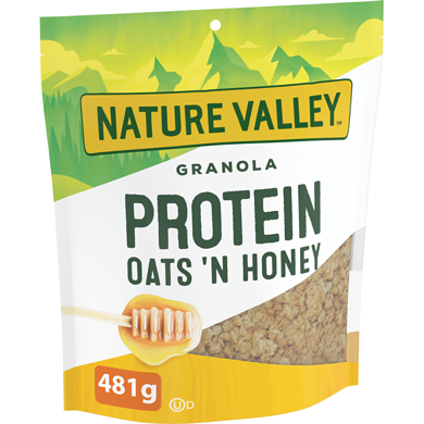 General Mills Protein Granola, Oats 'n Honey, Family Size 481 g, $1.25/100g