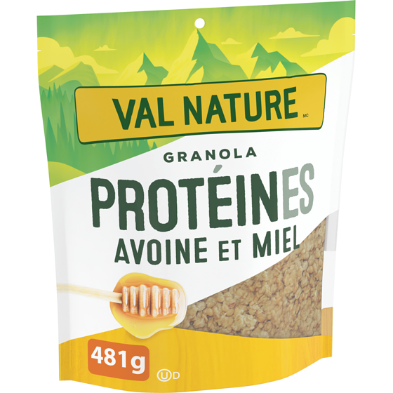 General Mills Granola Protéiné à l'Avoine et Miel, Collation et Céréales Saines, Format Familial 481 g, 1,14 $/100g