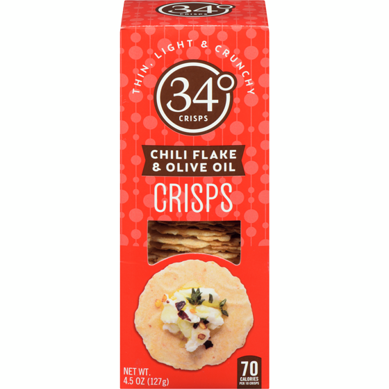 34 Degrees Crisps flocons de chili et huile d'olive 127 g, 6,30 $/100g