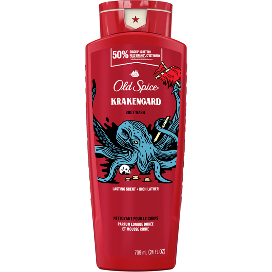 Old Spice Nettoyant pour le corps pour hommes, Krakengard, mousse longue durée 709 ml, 1,62 $/100ml