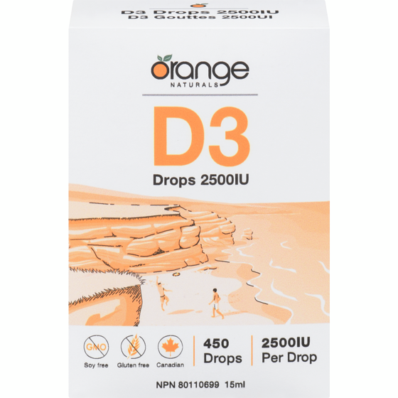 Orange Naturals D3 Drops 2500 Iu 15 ml, $106.60/100ml
