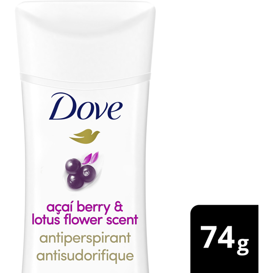 Dove Antiperspirant Stick Açaí Berry & Lotus Flower 74 g, $12.15/100g