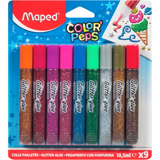 Maped Colle à paillettes paquet de 9 1 ea, 5,00 $/1ch