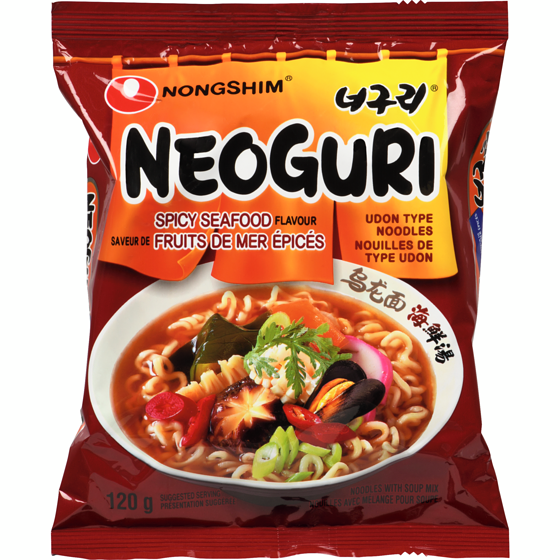 Nong Shim Neoguri nouilles avec mélange pour soupe saveur de fruits de mer épicés 120 g, 1,49 $/100g