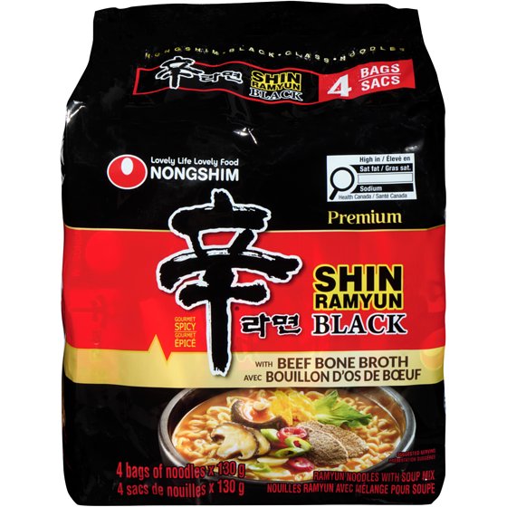 Nong Shim Premium Noodle Soup Spicy Pot-Au-Feu Flavour Black 520 g, $2.11/100g