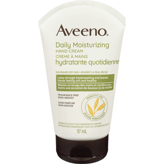 Aveeno Daily Moisturizing Hand Cream, Dry Skin Hand Lotion, Non-GMO Oat Moisturizer, Paraben Free, Fragrance Free 97 ml, $10.81/100ml
