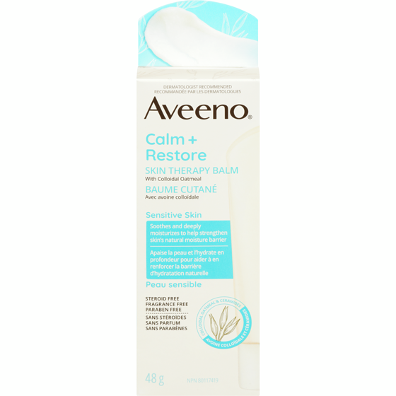 Aveeno Calm + Restore Skin Therapy Balm, Eczema  Dry Skin, Face Moisturizer, Colloidal Oatmeal, Paraben Free 48 g, $83.31/100g