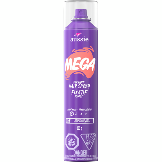 Aussie Mega Flexible Hair Spray for Curly Hair, Straight Hair, and Wavy Hair 283 g, $2.93/100g