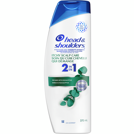 Head & Shoulders Shampooing et revitalisant 2 en 1 pour cuir chevelu qui démange 370 ml, 2,02 $/100ml