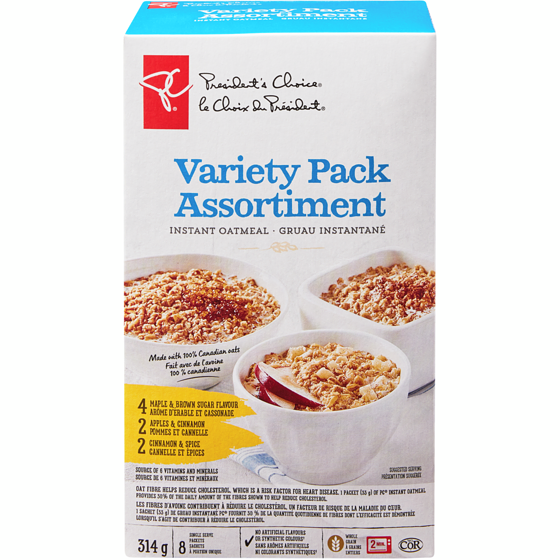 le Choix du Président Gruau instantané, assortiment, paquet de 8 314 g, 0,96 $/100g