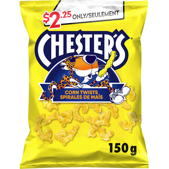 Chester's Corn Twists 150 g, $1.50/100g