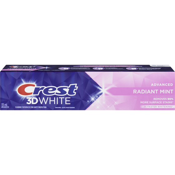 Crest 3D White Toothpaste, Radiant Mint 135 ml, $7.40/100ml