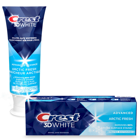 Crest Dentifrice blanchissant 3D, Advanced Artic Fresh, blanchiment 2X plus rapide 70 ml, 9,27 $/100ml