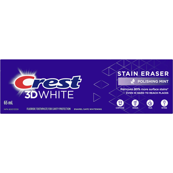 Crest 3d White Stain Eraser Teeth Whitening Toothpaste, Polishing Mint 65 ml, $6.91/100ml