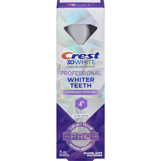 Crest 3D White Professional Teeth Whitener, 4% Hydrogen Peroxide 75 ml, $14.65/100ml
