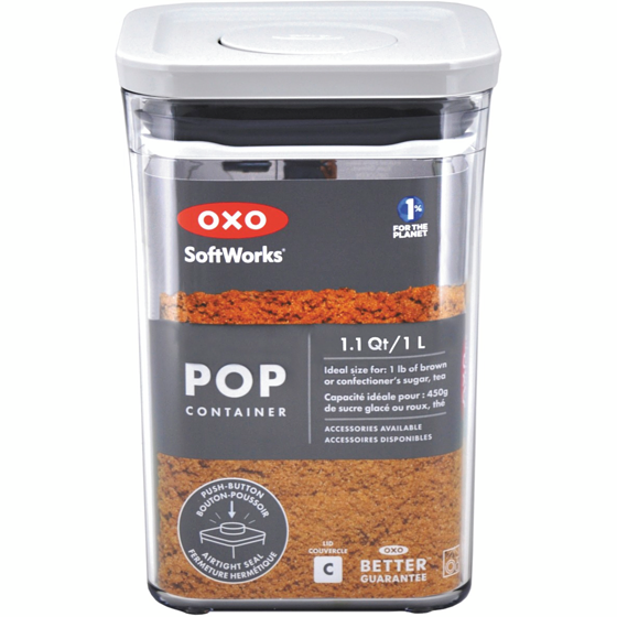 Oxo Softworks POP 2.0 Small Square Short Container 1 ea, $15.00/1ea