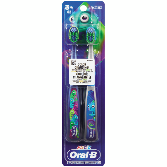 Oral B Kid's Extra Soft Chameleon Toothbrush 3+ years, 2-Pack 2 ea, $4.00/1ea