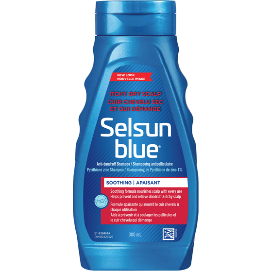 Selsun Blue Itchy Dry Scalp Anti-Dandruff Shampoo, Pyrithione Zinc 300 ml, $5.00/100ml