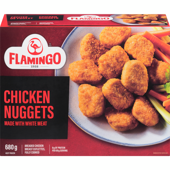Flamingo Breaded Chicken Breast Nuggets 680 g, $1.25/100g
