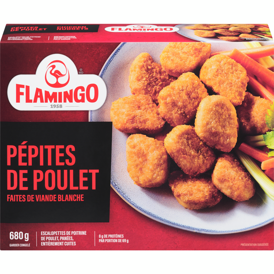 Flamingo Pépites de poitrine de poulet panées 680 g, 1,25 $/100g