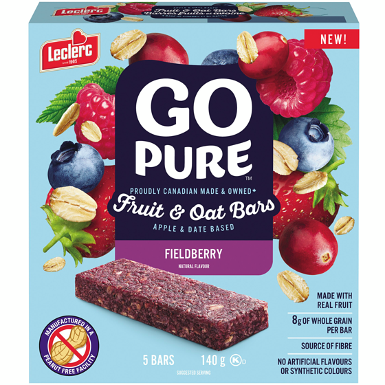 Leclerc Go Pure Fruit & Oat Bars Fieldberry 140 g, $3.39/100g