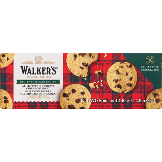 Walkers Gluten Free Chocolate Chip Shortbread 140 g, $3.92/100g
