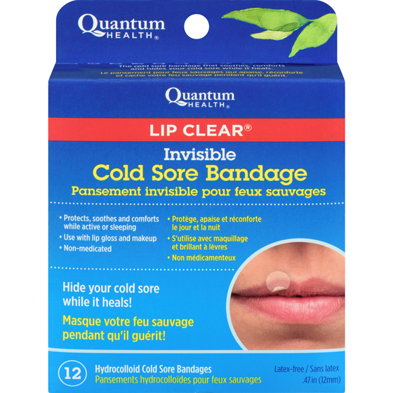 QUANTUM HEALTH Lip clear pansement invisible pour feux sauvages 12 ea, 0,87 $/1ch