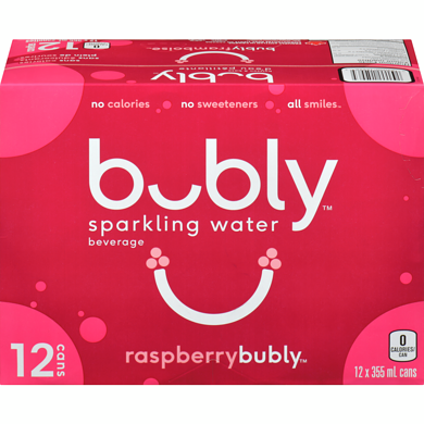 Bubly Sparkling Water Raspberry Sparkling Water 12x355.0 ml, $0.19/100ml