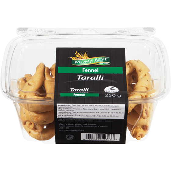 Mom’s Best Taralli fenouil 250 g, 2,40 $/100g